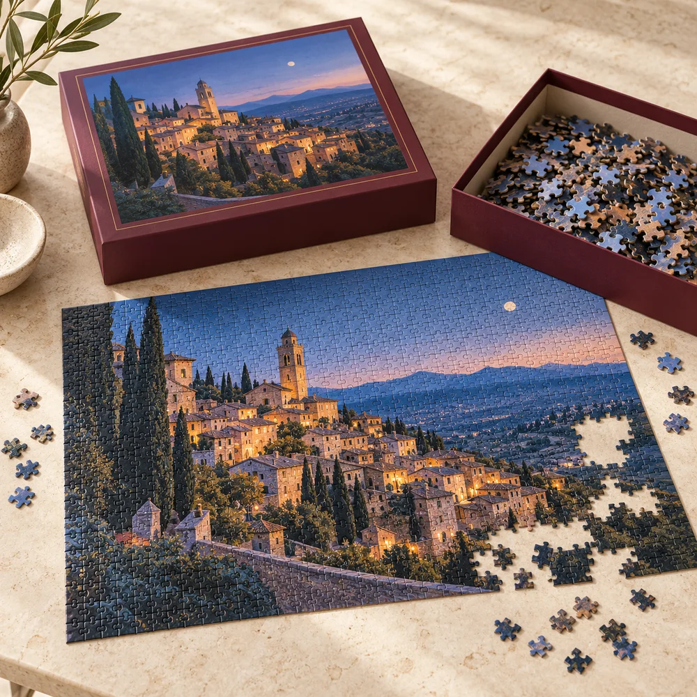Puzzle personalizzato da 1000 pezzi — visualizzazione illustrativa della configurazione su misura