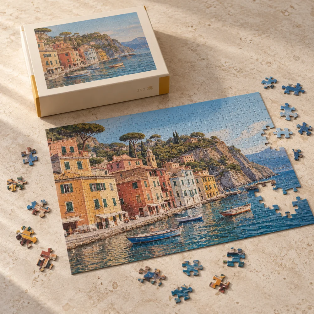Puzzle personalizzato da 300 pezzi — visualizzazione illustrativa della configurazione su misura