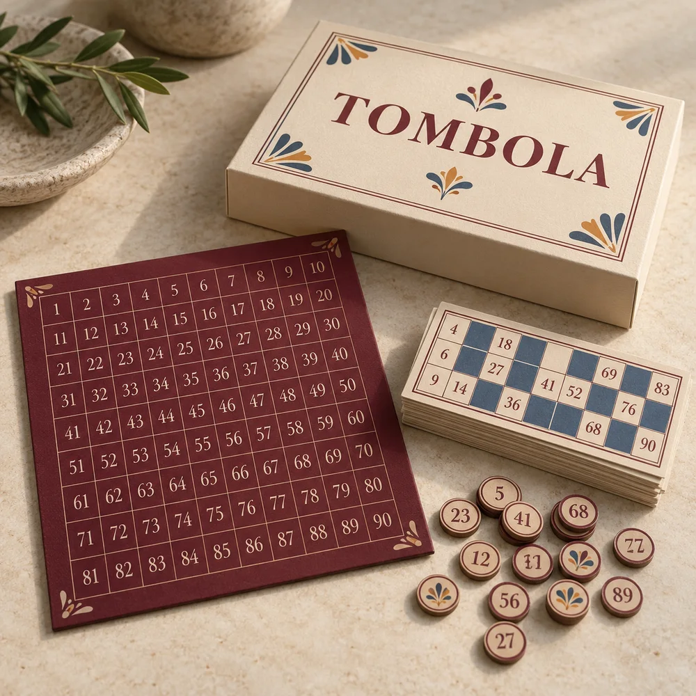 Tombola personalizzata in scatola — visualizzazione illustrativa della configurazione su misura